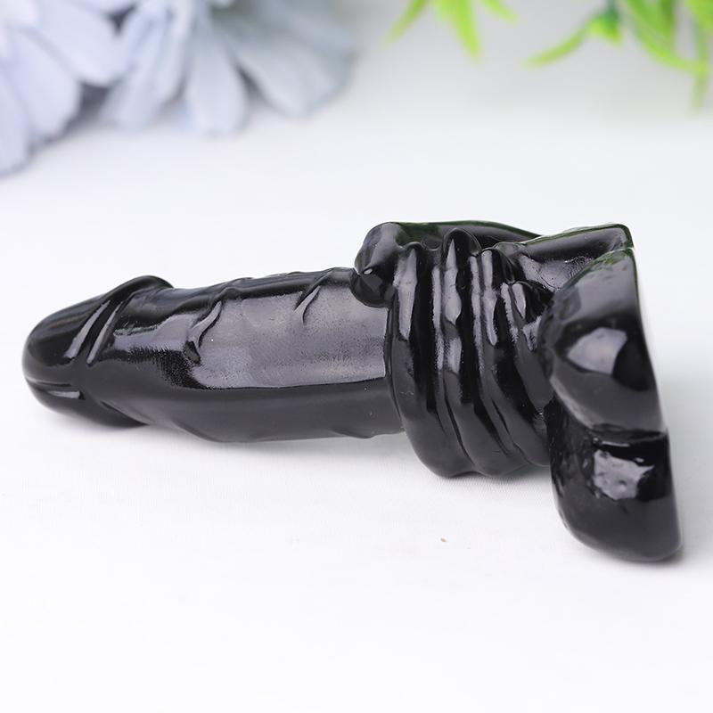 2.5-3.0" Black Obsidian Ding Ding Crystal Carvings Model Bulk Best Crystal Wholesalers