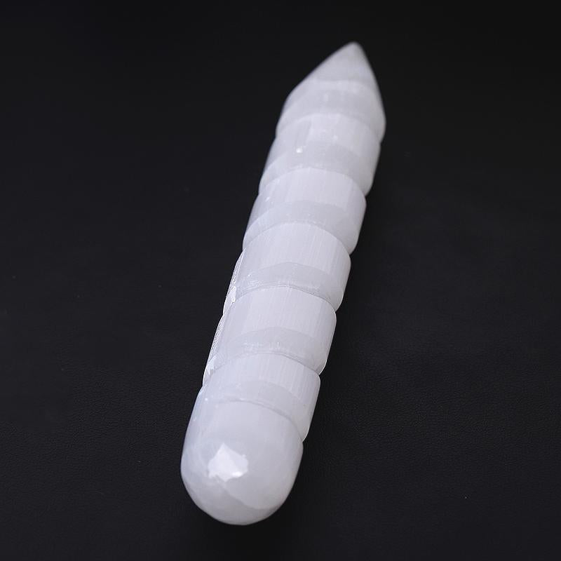 6" Spiral White Selenite Wands Bulk Best Crystal Wholesalers