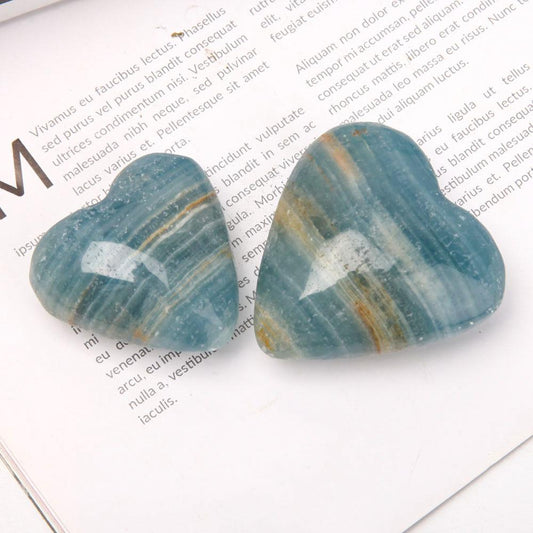 Blue Onyx Heart Shape Carvings