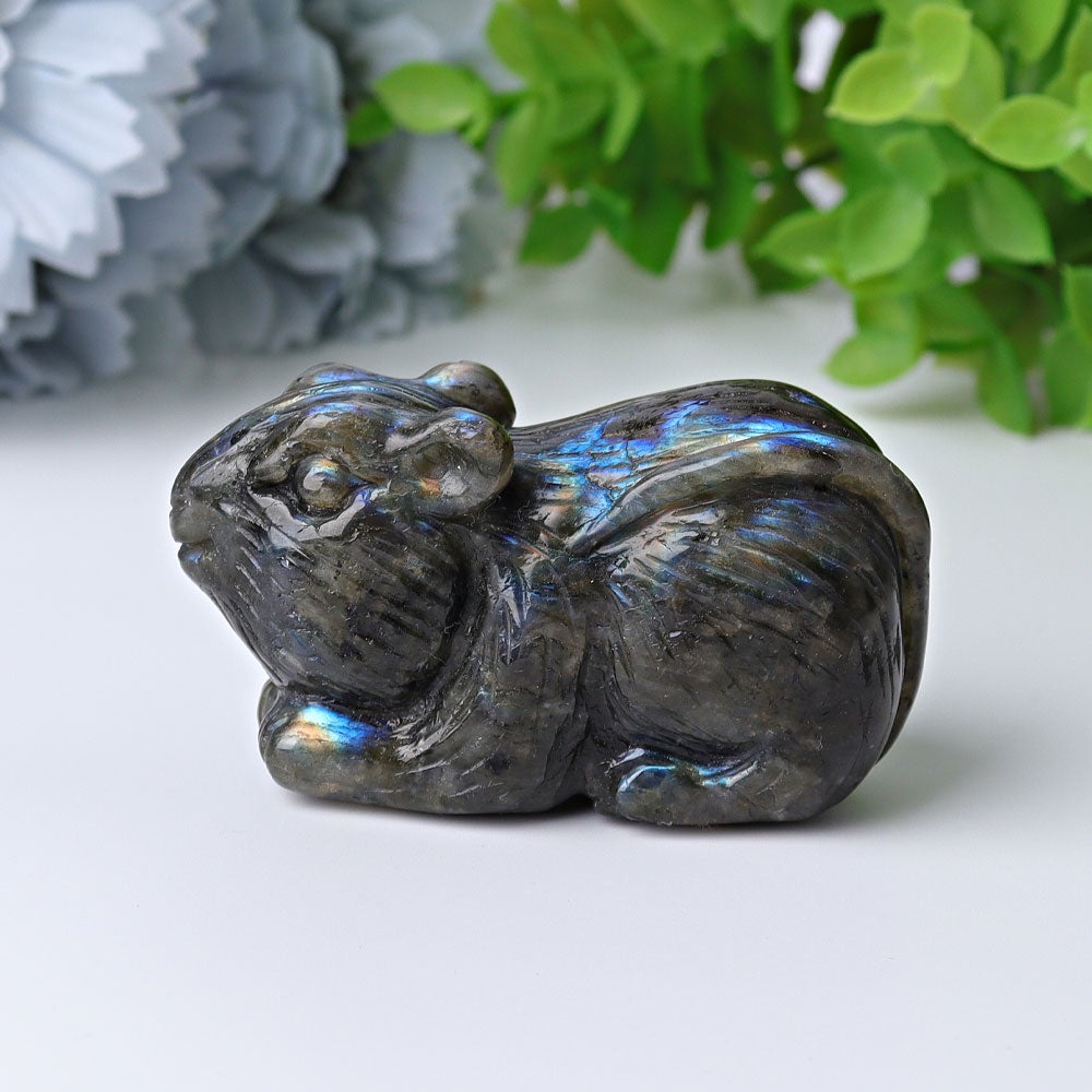 2.3" Labradorite Mouse Crystal Carvings Best Crystal Wholesalers