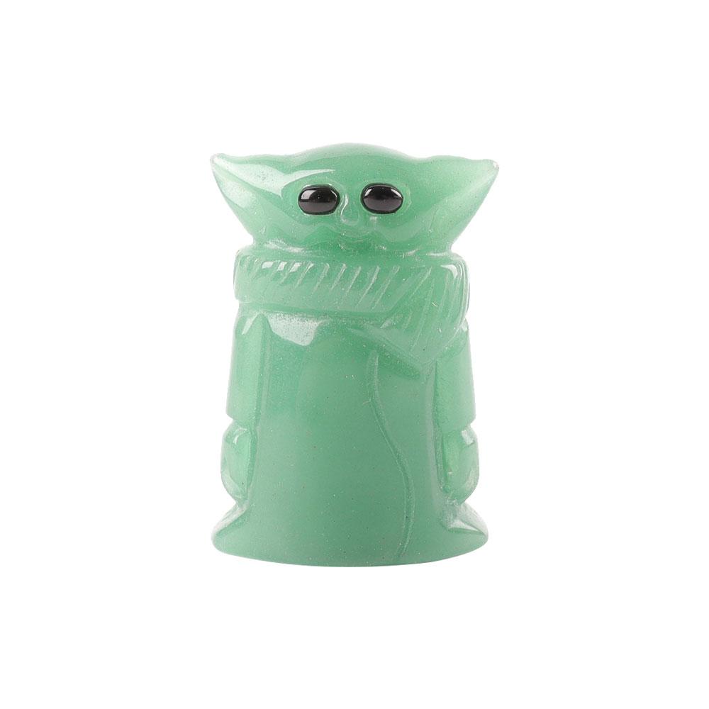 Green Aventurine Crystal Carving Yoda 2" Cartoon Bulk Best Crystal Wholesalers