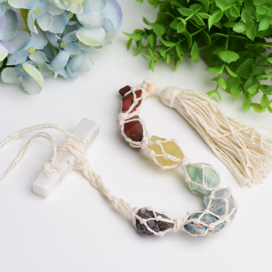 Chakra Raw Stone with Selenite Stick Crystal Hanging Jewelry Bulk Best Crystal Wholesalers