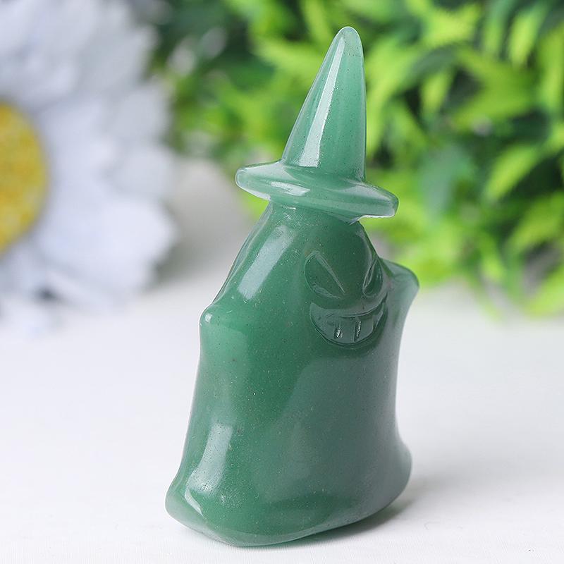 2.7" Green Aventurine Devil Ghost Crystal Carvings for Halloween Best Crystal Wholesalers