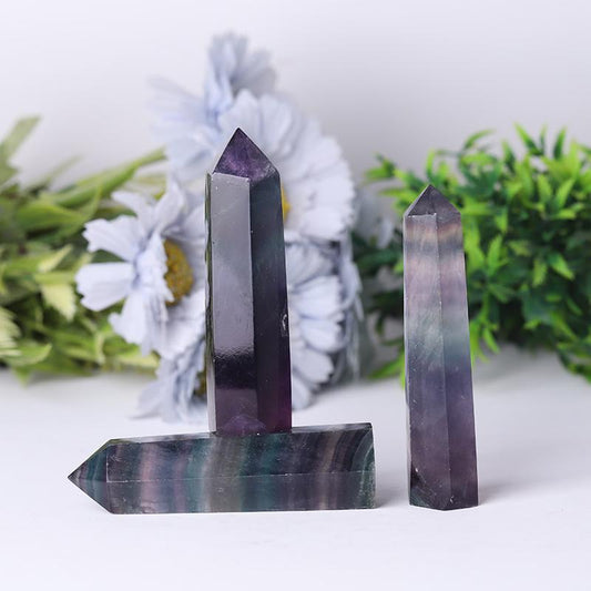 High Quality Crystal Wand Towers Points BulkColorful Fluorite Tower Small Rainbow Fluorite Point Best Crystal Wholesalers