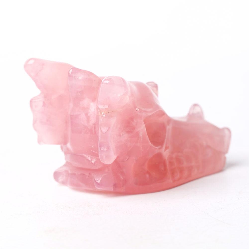 Rose Quartz Dragon Head Carving for Decoration Best Crystal Wholesalers