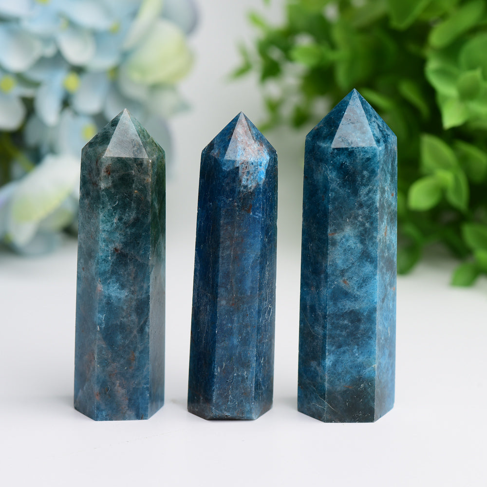 2.5"-4.0" Bule Apatite Crystal Point for Bulk WholesaleBest Crystal Wholesalers