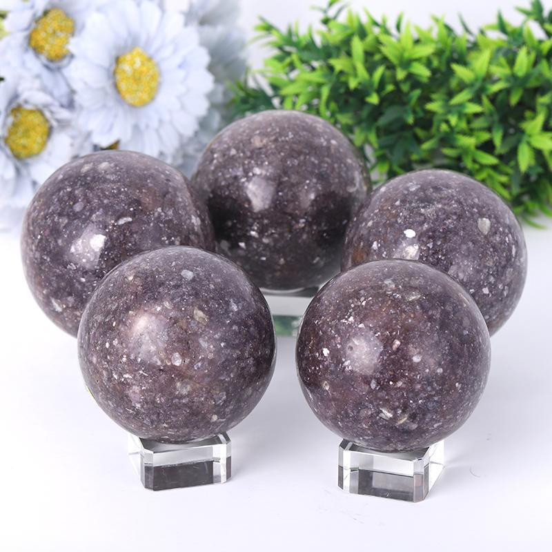 2.5"-4.5" Resin Lepidolite Sphere Best Crystal Wholesalers