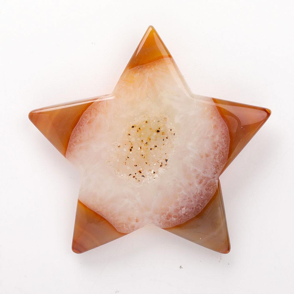 Druzy Agate Star Carvings