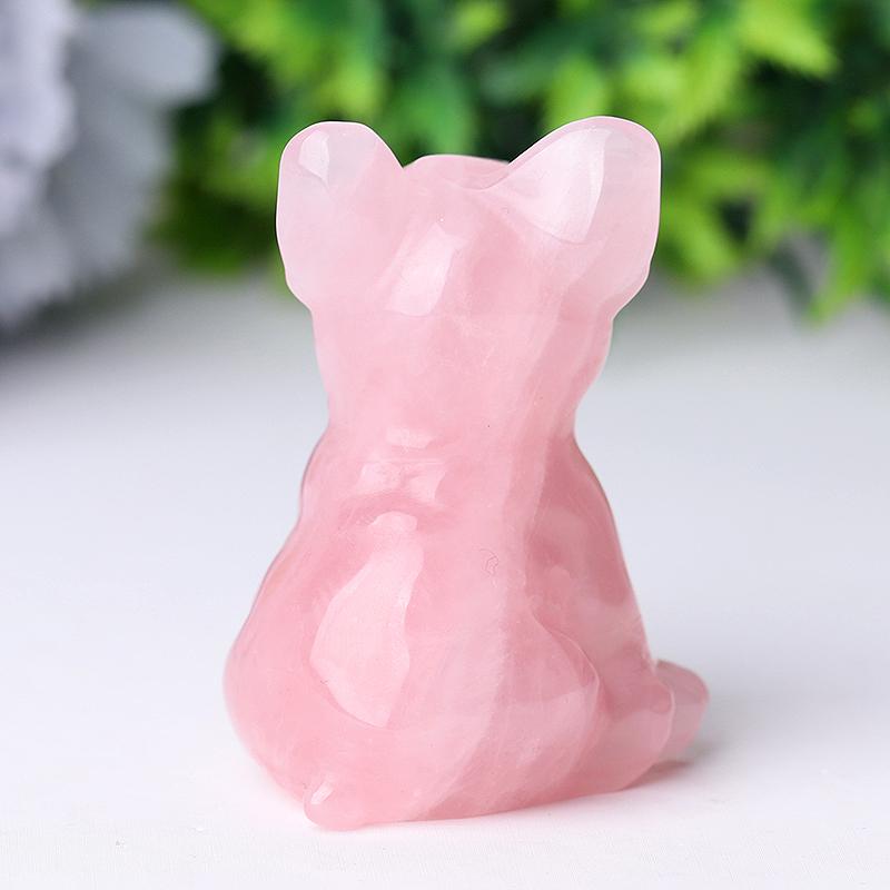 Rose Quartz Dog Crystal Carvings Animal Bulk Best Crystal Wholesalers