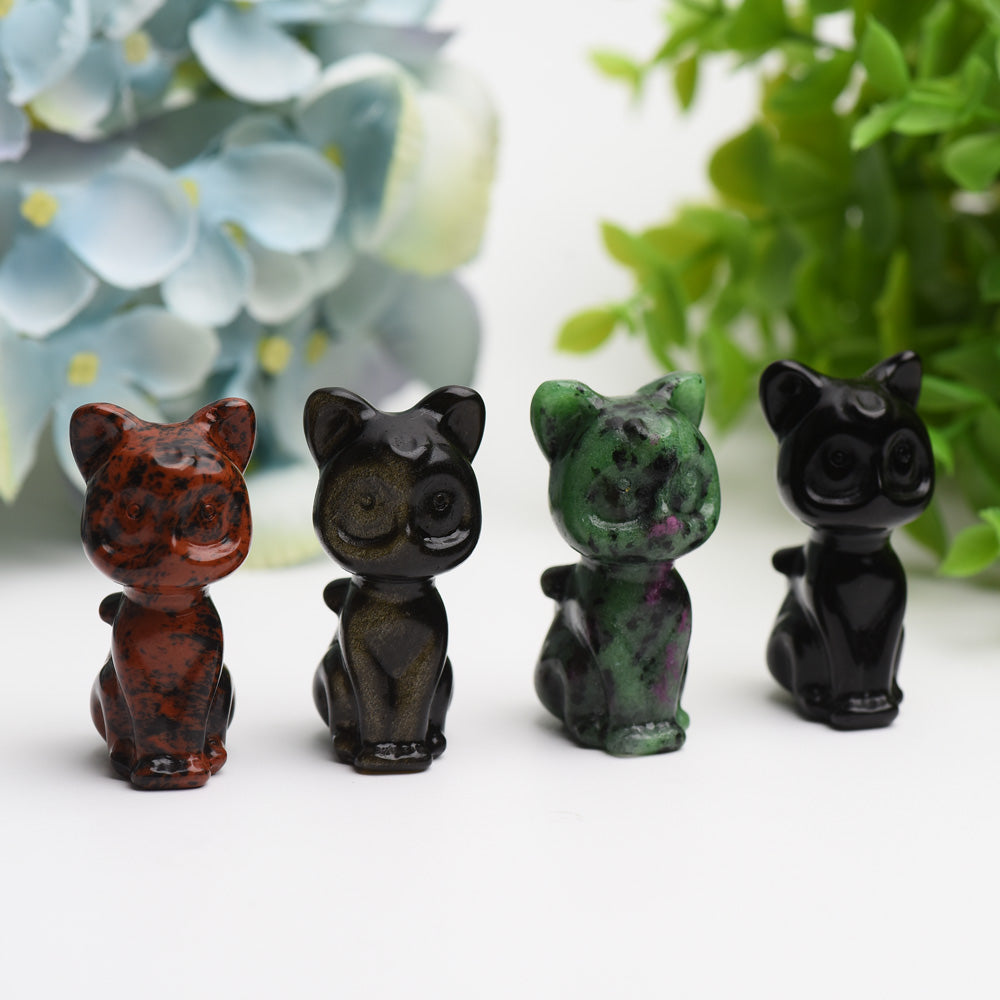 2.0" Mixed Crystal Cat Carving Bulk WholesaleBest Crystal Wholesalers