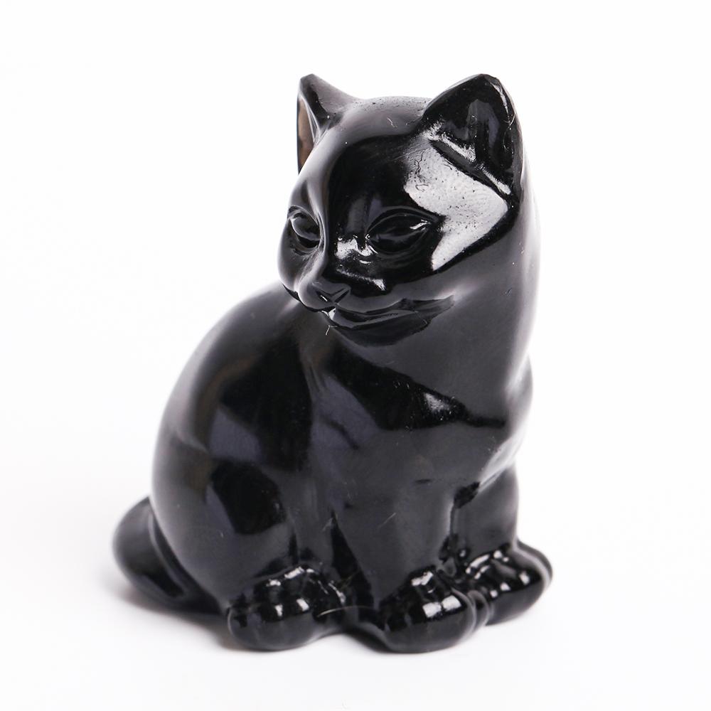 Black Obsidian Crystal Carving Animal BulkCat Best Crystal Wholesalers