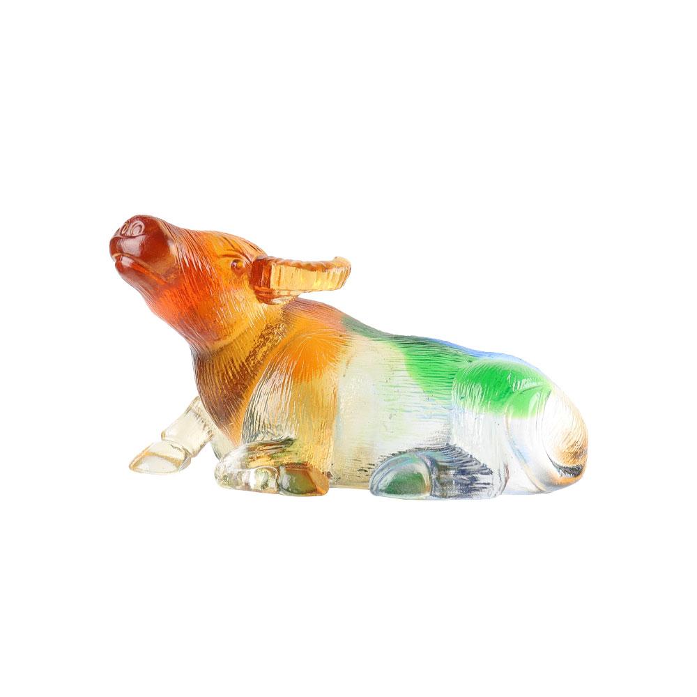 Handmade Colored Glaze Liuli Buffalo Crystal Carvings Best Crystal Wholesalers