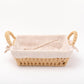 Straw Basket with Linen Lining