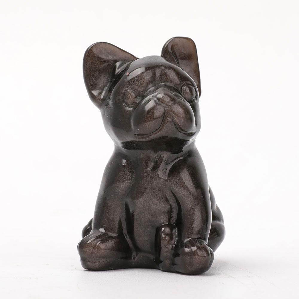 Silver Obsidian Dog Carving Animal Bulk Best Crystal Wholesalers