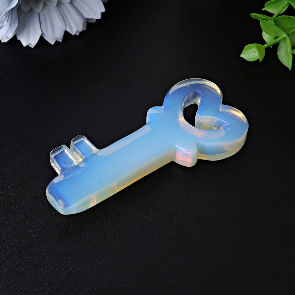 3.5" Opalite Heart Key Crystal Carvings Model Bulk Best Crystal Wholesalers