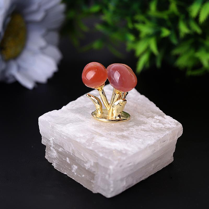 4" Selenite Base with Carnelian Decoration Free Form Bulk Best Crystal Wholesalers