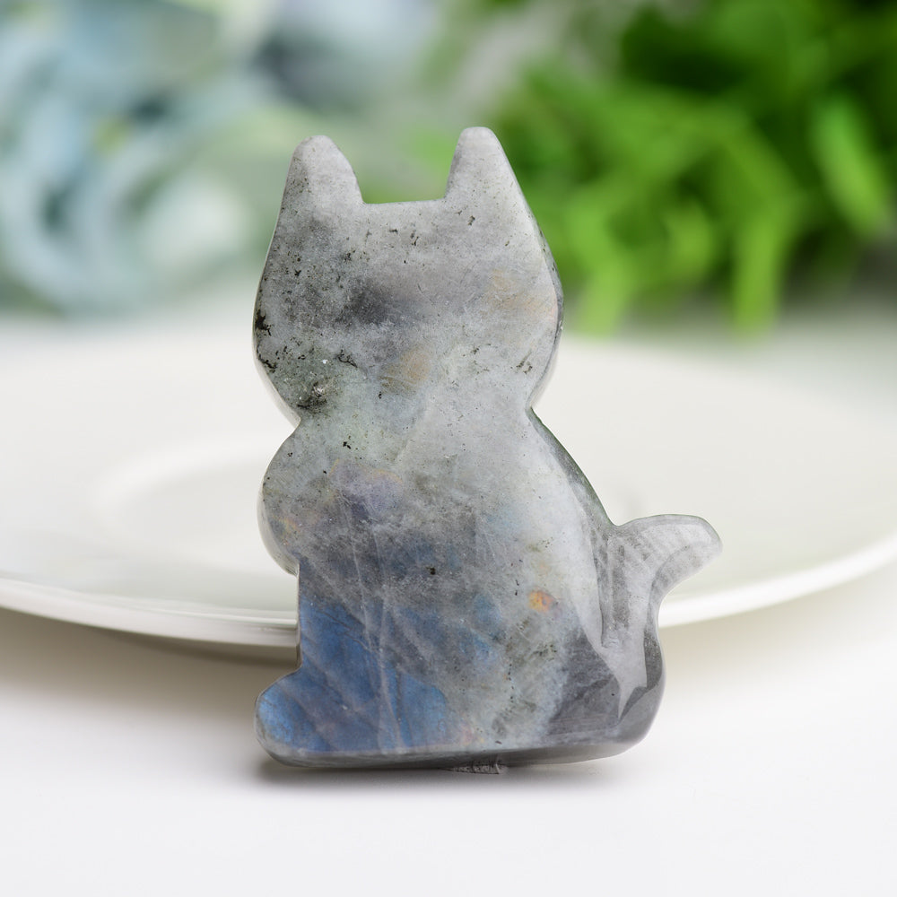 2.3"Labradorite Cat Crystal Carving Animal  Bulk Best Crystal Wholesalers