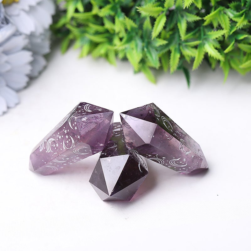 2.5" Amethyst Double Terminated Towers Points Bulk Best Crystal Wholesalers