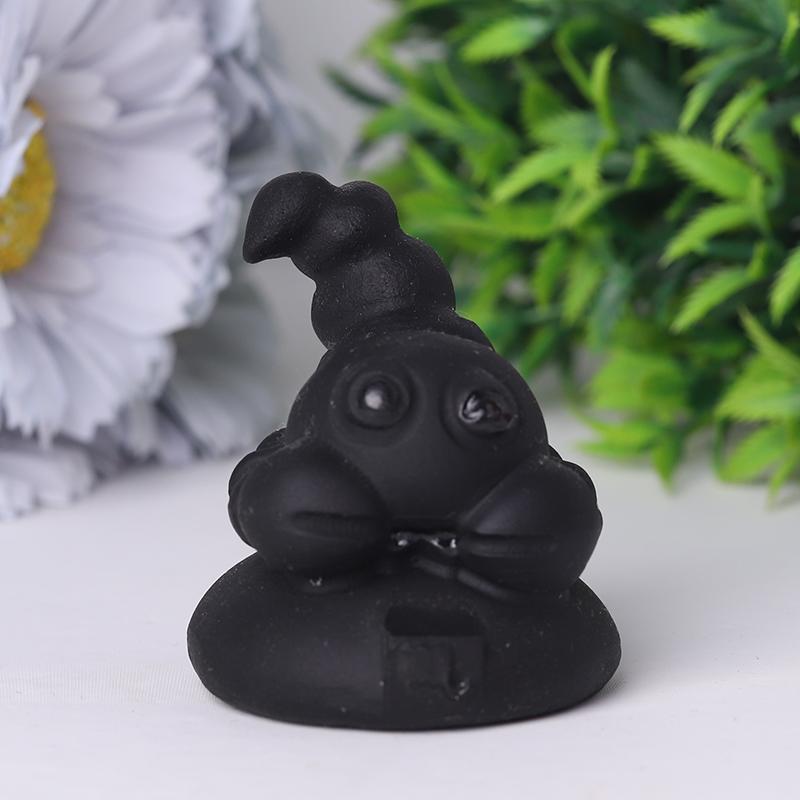 2" Black Obsidian Crystal Carvings Cartoon Bulk Best Crystal Wholesalers