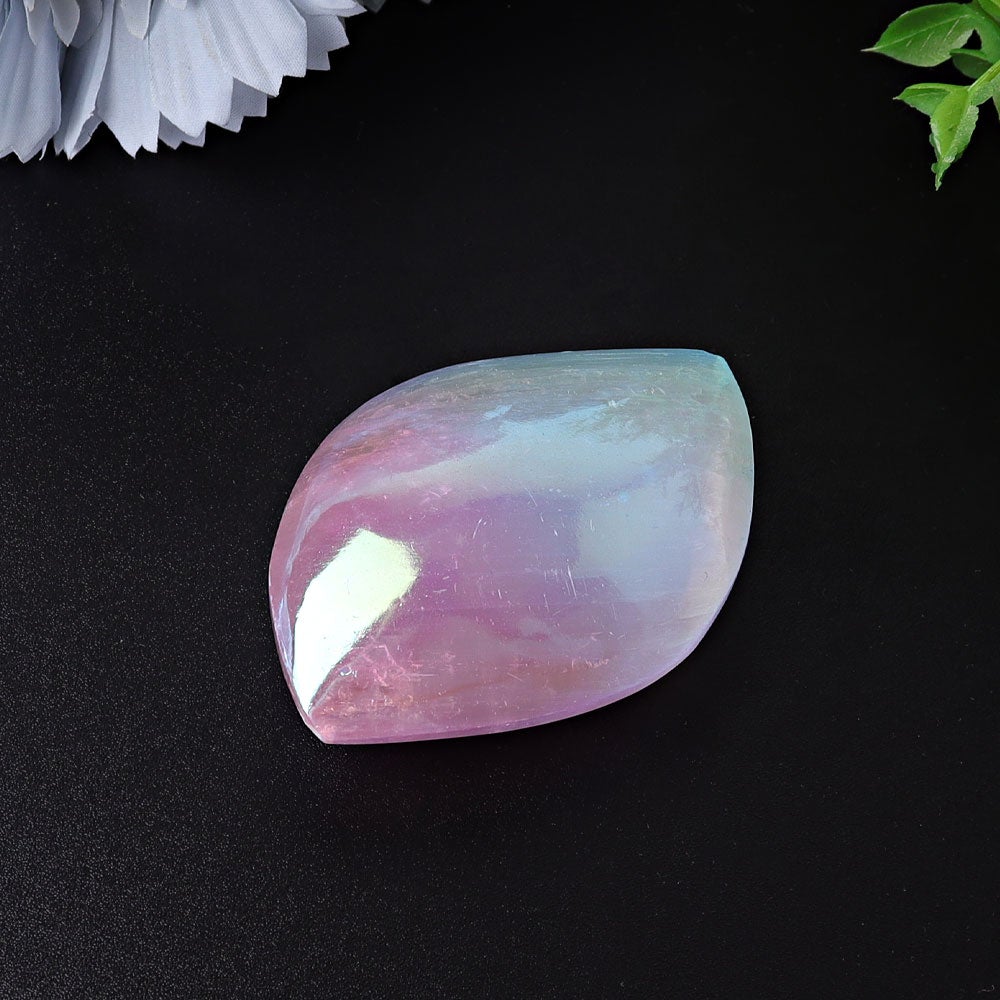 2.6" Selenite Aura Angel Crystal Palm Stone Best Crystal Wholesalers