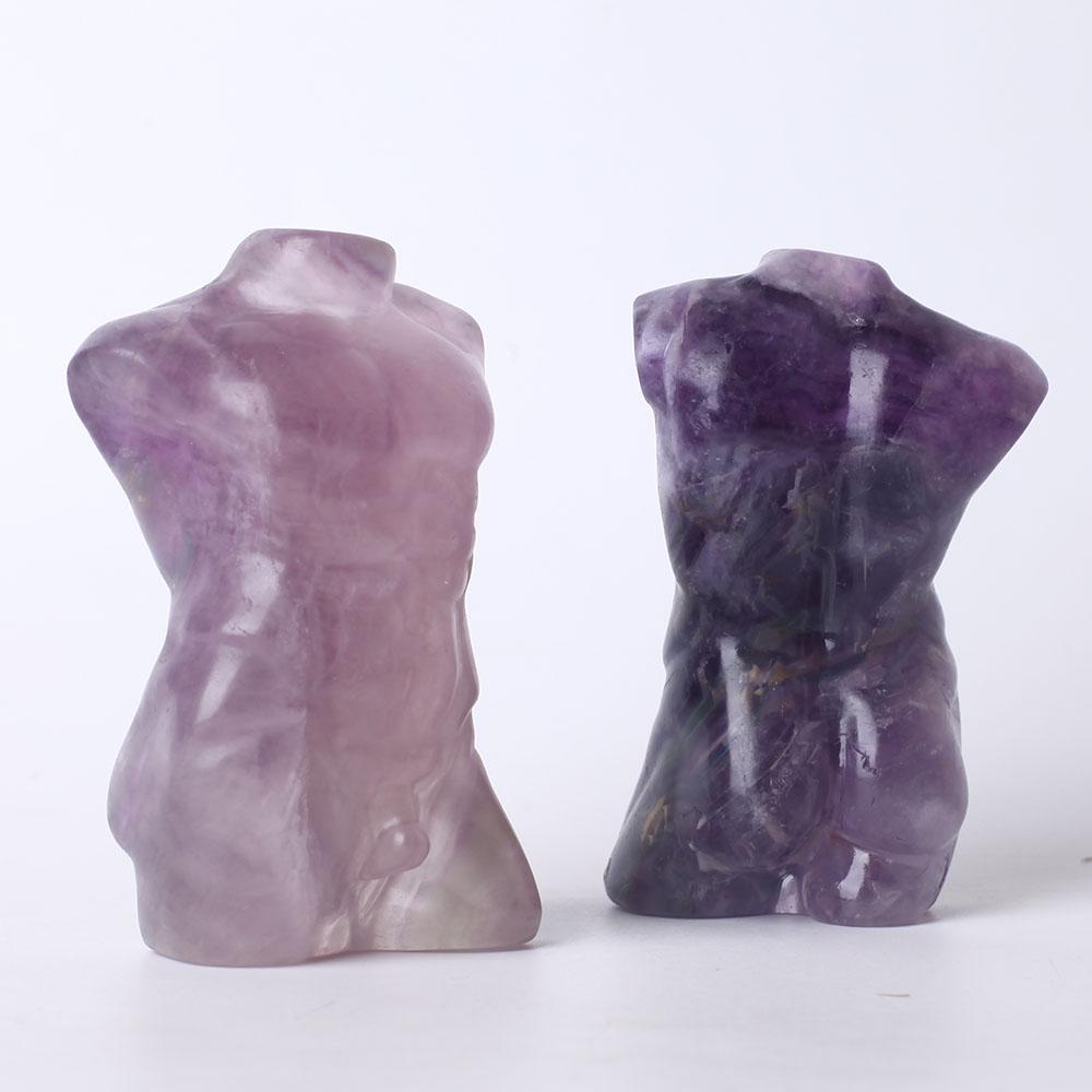 1pc Fluorite Man Body Statue Crystal Carvings Best Crystal Wholesalers