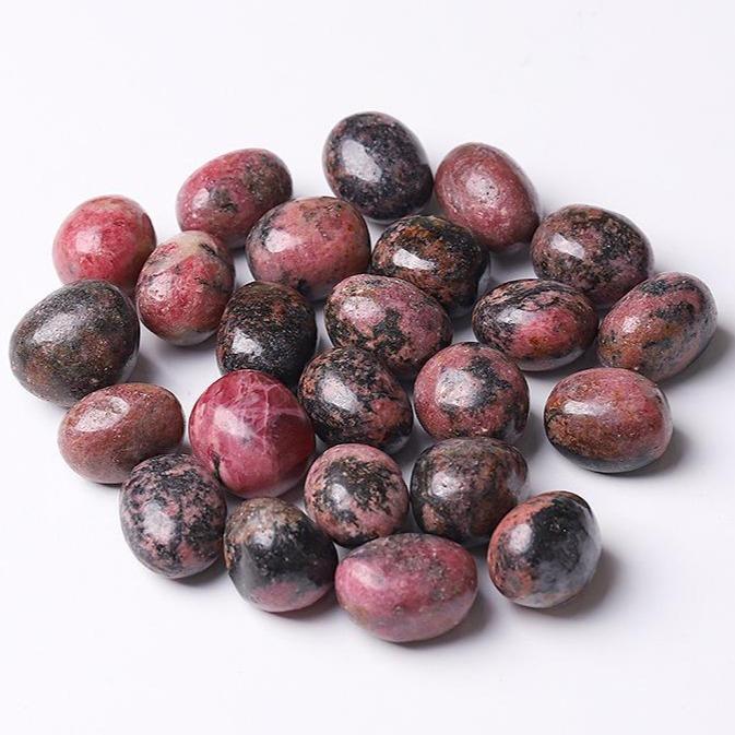 0.1kg 25mm-35mm Rhodonite bulk tumbled stone Best Crystal Wholesalers