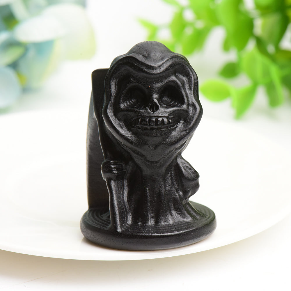 Black Obsidian Crystal Carving for Halloween