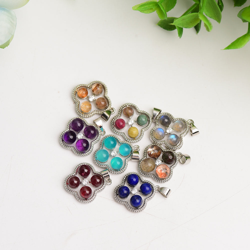 Mixed Crystal Flower Shape Pendant Bulk Wholesale