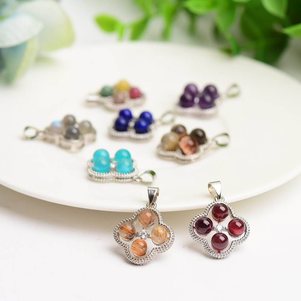 Mixed Crystal Flower Shape Pendant Bulk Wholesale