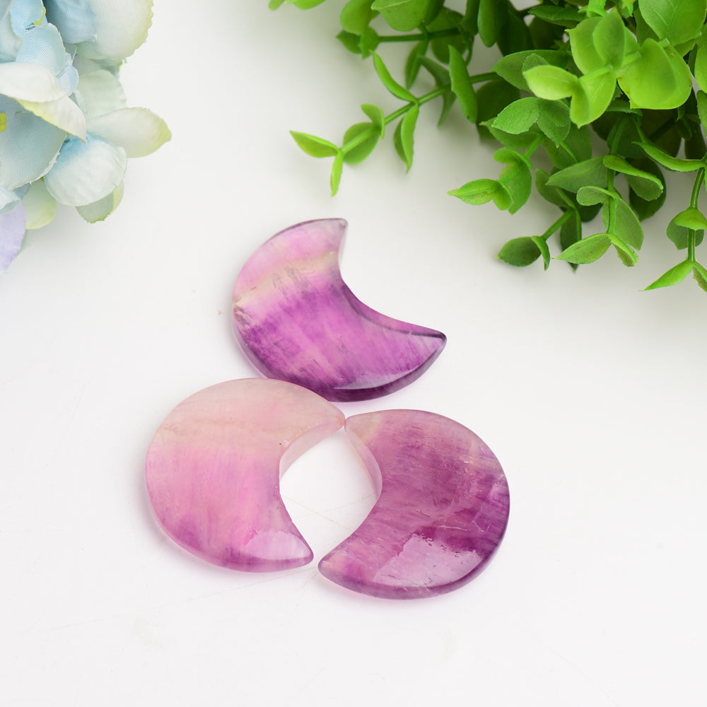 2.0" Purple Fluorite Moon Carving Bulk Wholesale