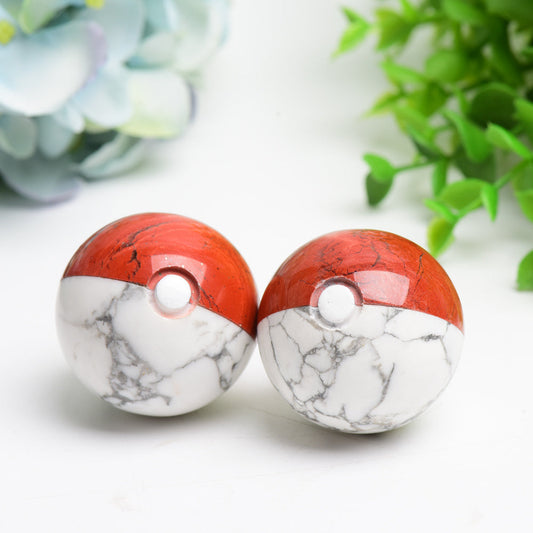 1.5" Red Jasper Howlite Poke Ball Crystal Sphere Bulk Wholeslae