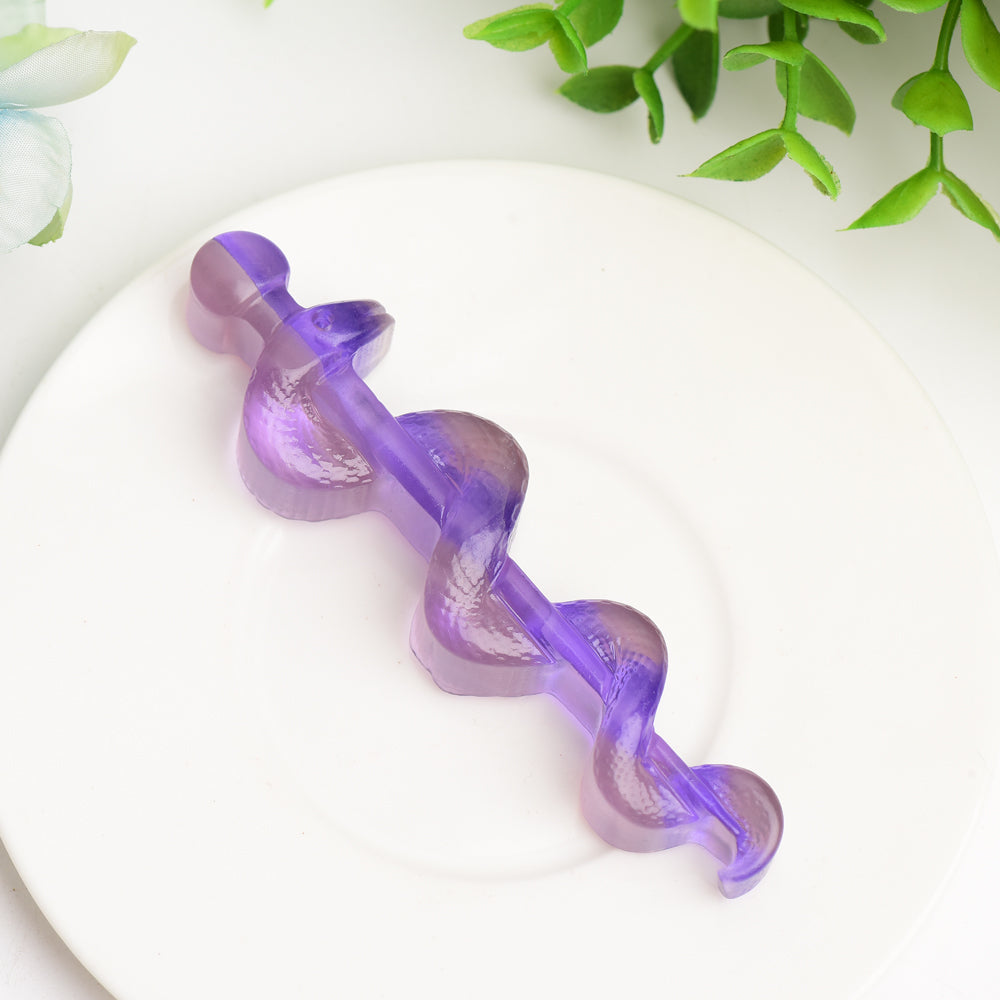 3.7" Fluorite Sword with Snake Ceystal Carving Bulk Wholesale