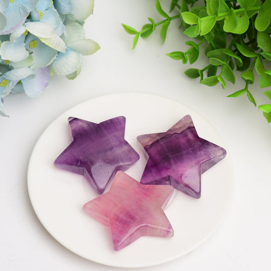 2.0" Purple Fluorite Star Crystal Carving Bulk Wholesale