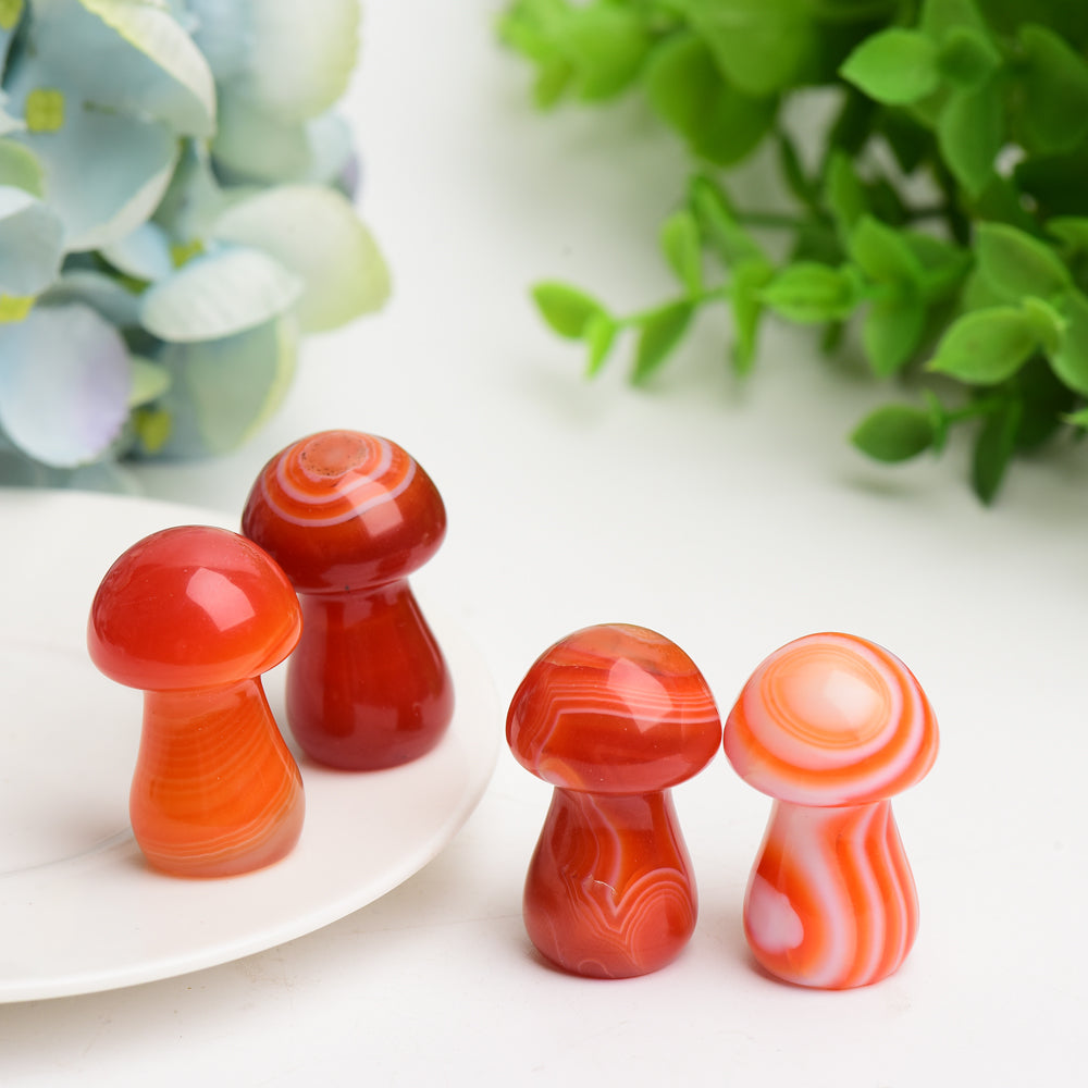 1.45" Carnelian Mushrom Crystal Carving Bulk Wholesale