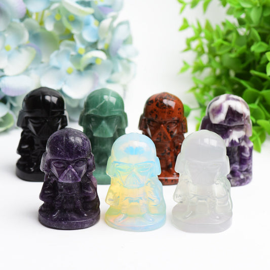 2.5" Mixed Crytsal Darth Vader Crystal Carving Bulk Wholesale