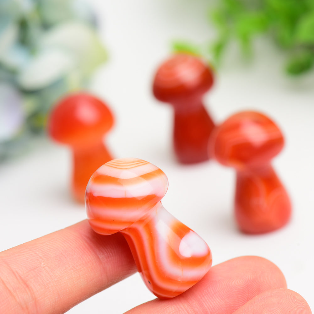 1.45" Carnelian Mushrom Crystal Carving Bulk Wholesale