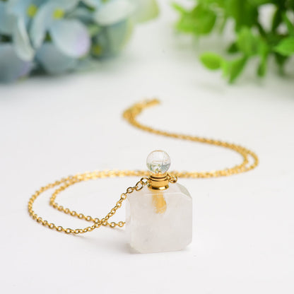 Mixed Crystal Necklace with Perfume Bottle