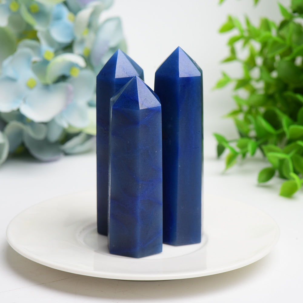 2.5"-4.0" Blue Aventurine Crystal Point Bulk Wholesale