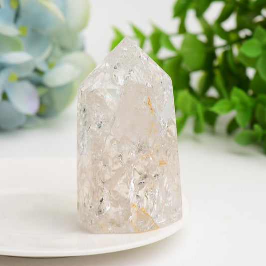 2.5"-4.0" Crack Clear Quartz Crystal Tower Bulk Wholesale