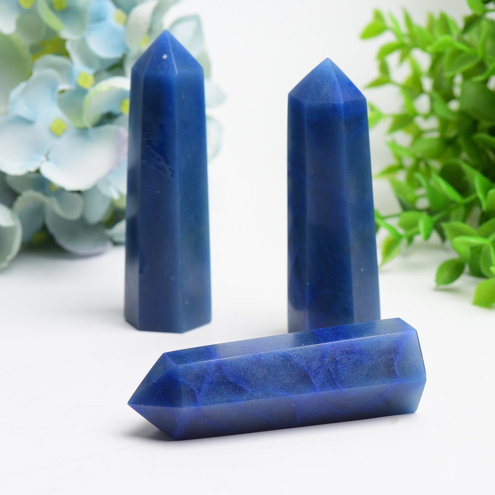 2.5"-4.0" Blue Aventurine Crystal Point Bulk Wholesale