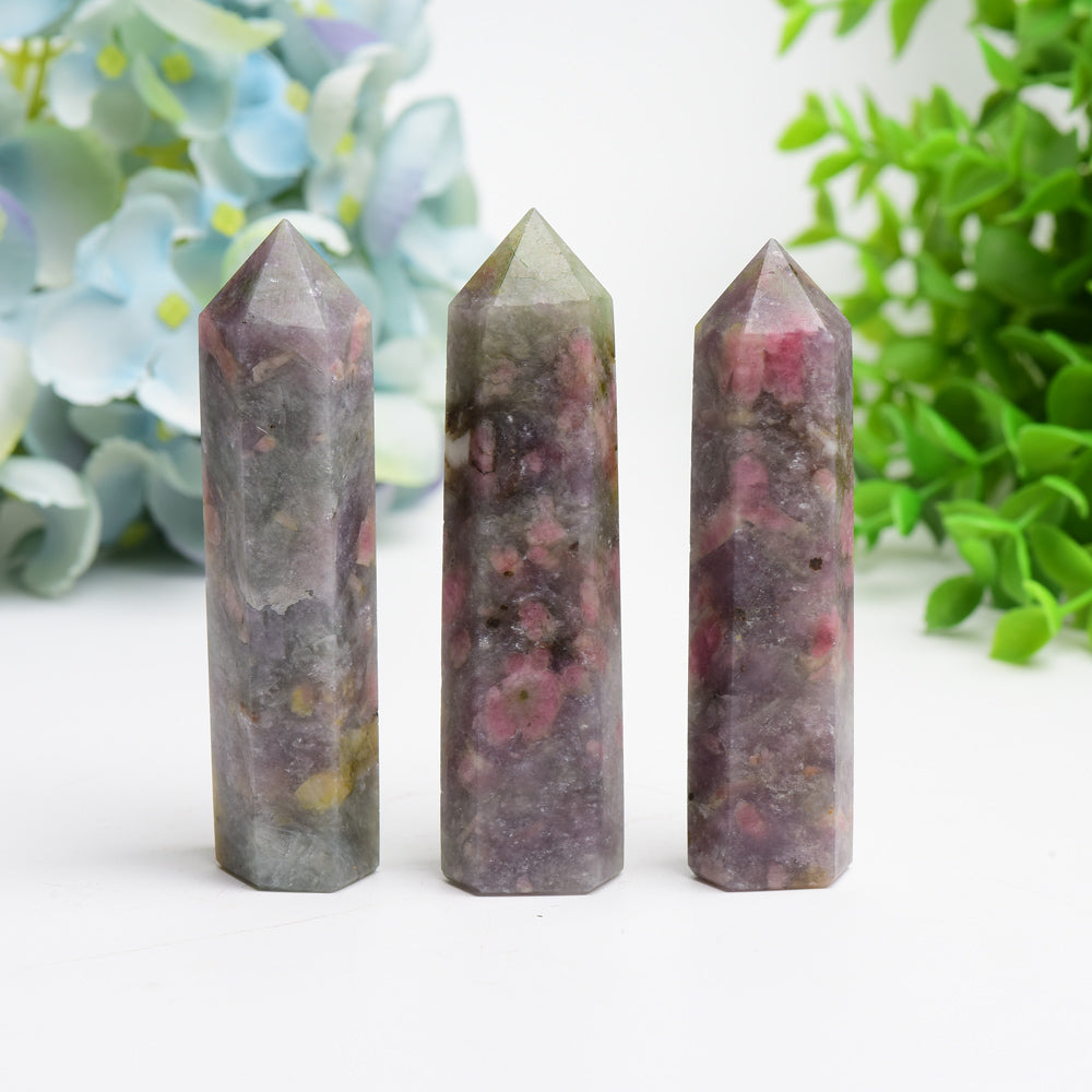 2.5"-4.0" Pink Tourmaline Crystal Point Bulk Wholesale