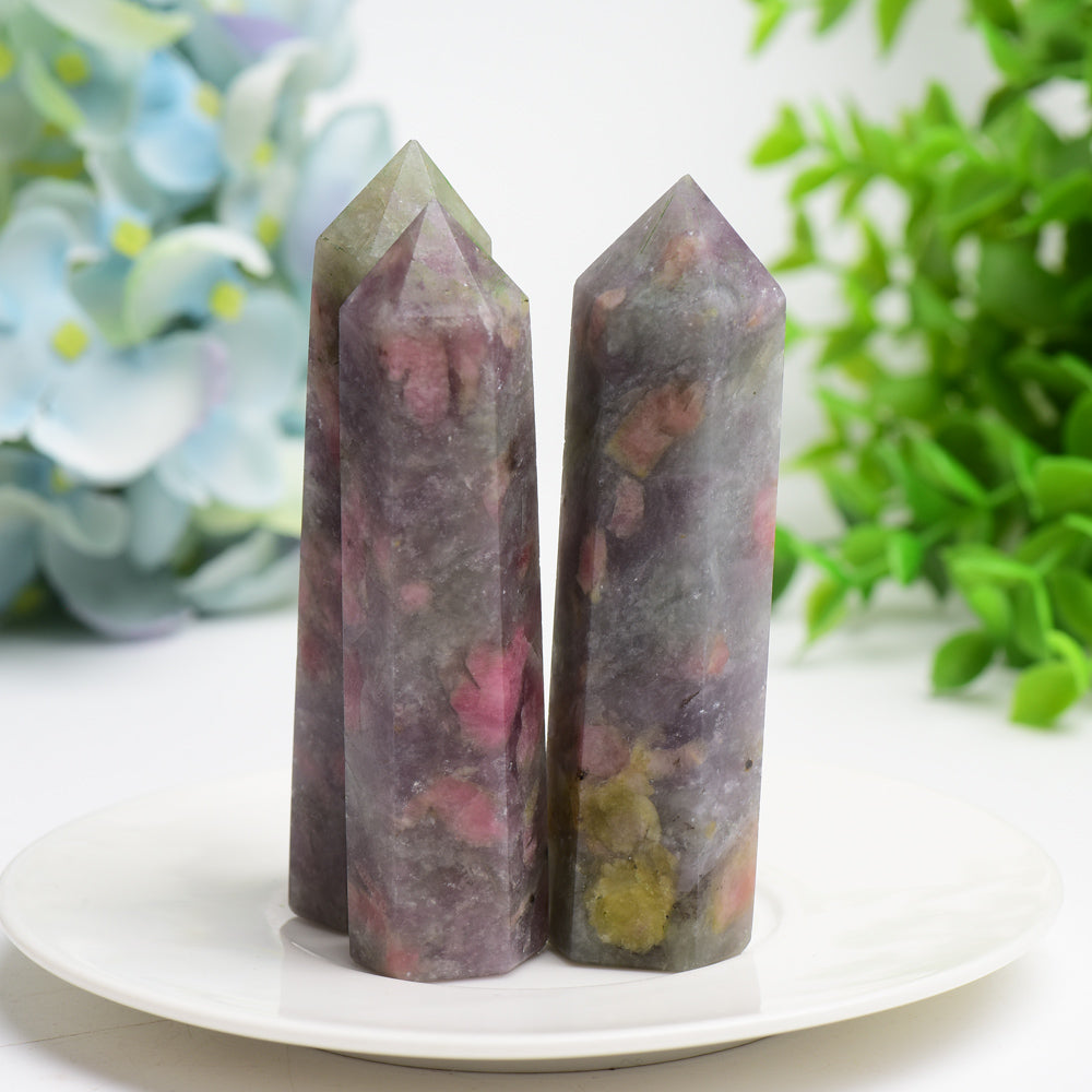 2.5"-4.0" Pink Tourmaline Crystal Point Bulk Wholesale