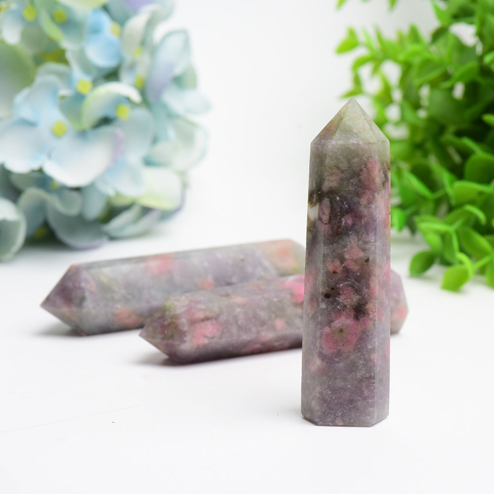 2.5"-4.0" Pink Tourmaline Crystal Point Bulk Wholesale