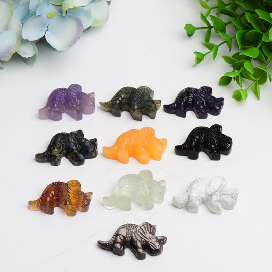 1.6" Mixed Crystal Dinosaur Carving Bulk Wholesale