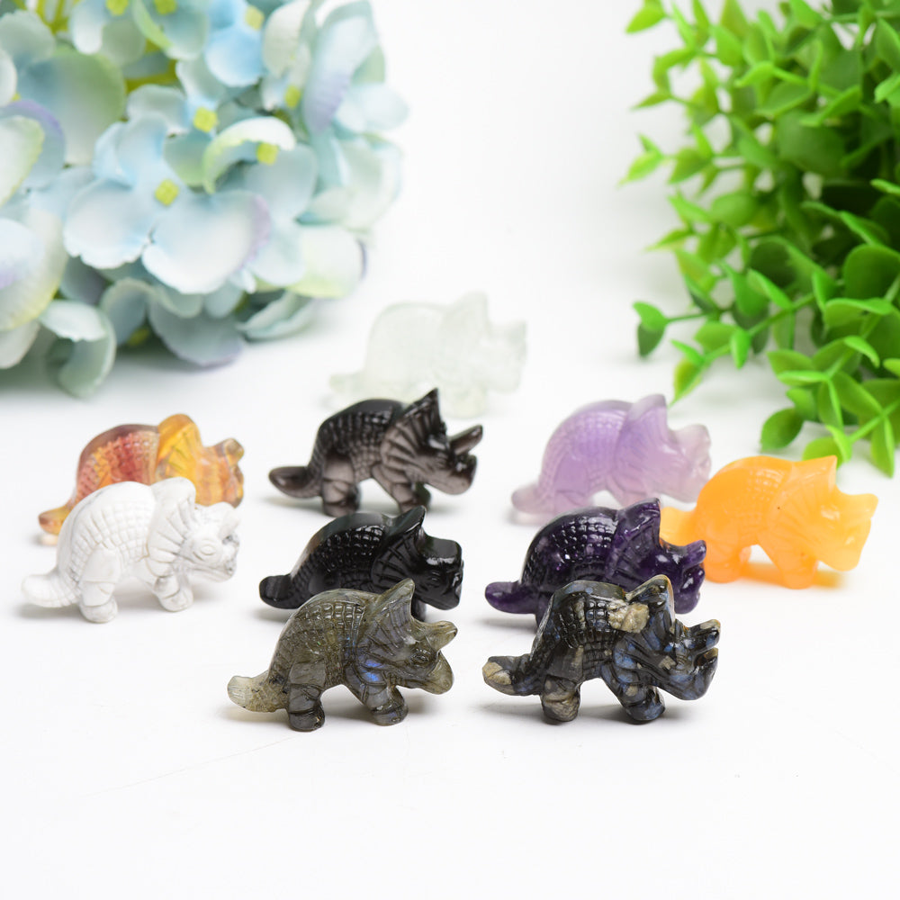 1.6" Mixed Crystal Dinosaur Carving Bulk Wholesale