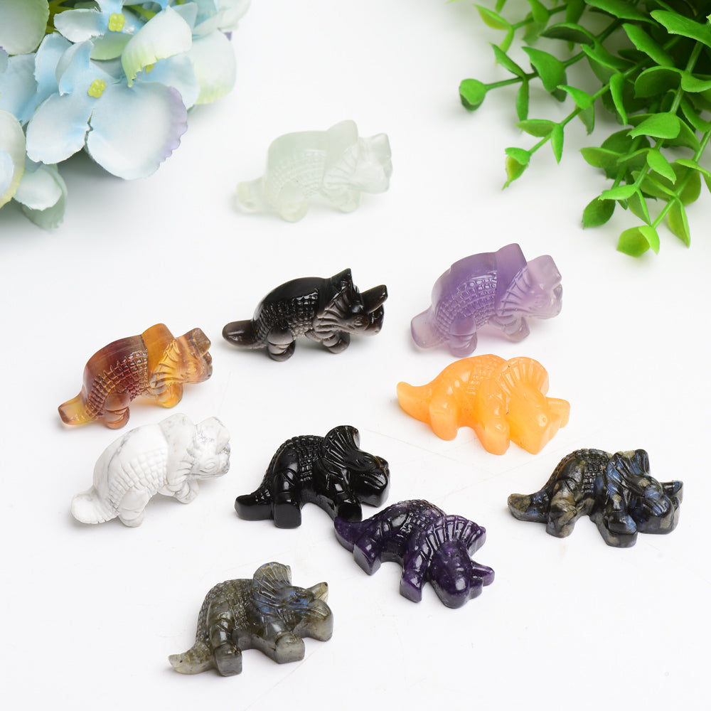 1.6" Mixed Crystal Dinosaur Carving Bulk Wholesale