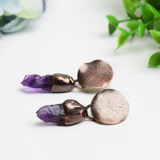 Amethyst Rose Quartz Crystal Earrings Bulk Wholesale