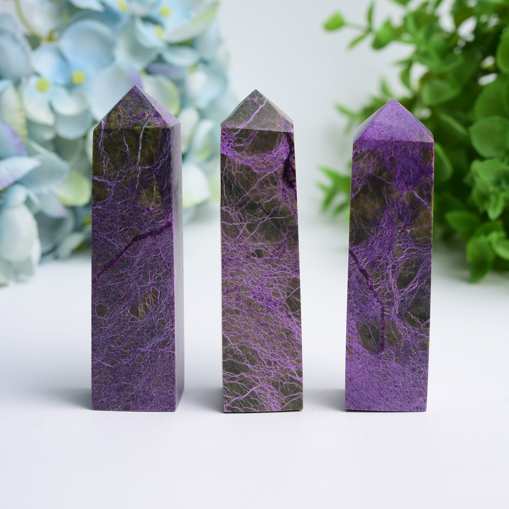 2.5"-4.0" Charoite Crystal Tower Bulk Wholesale