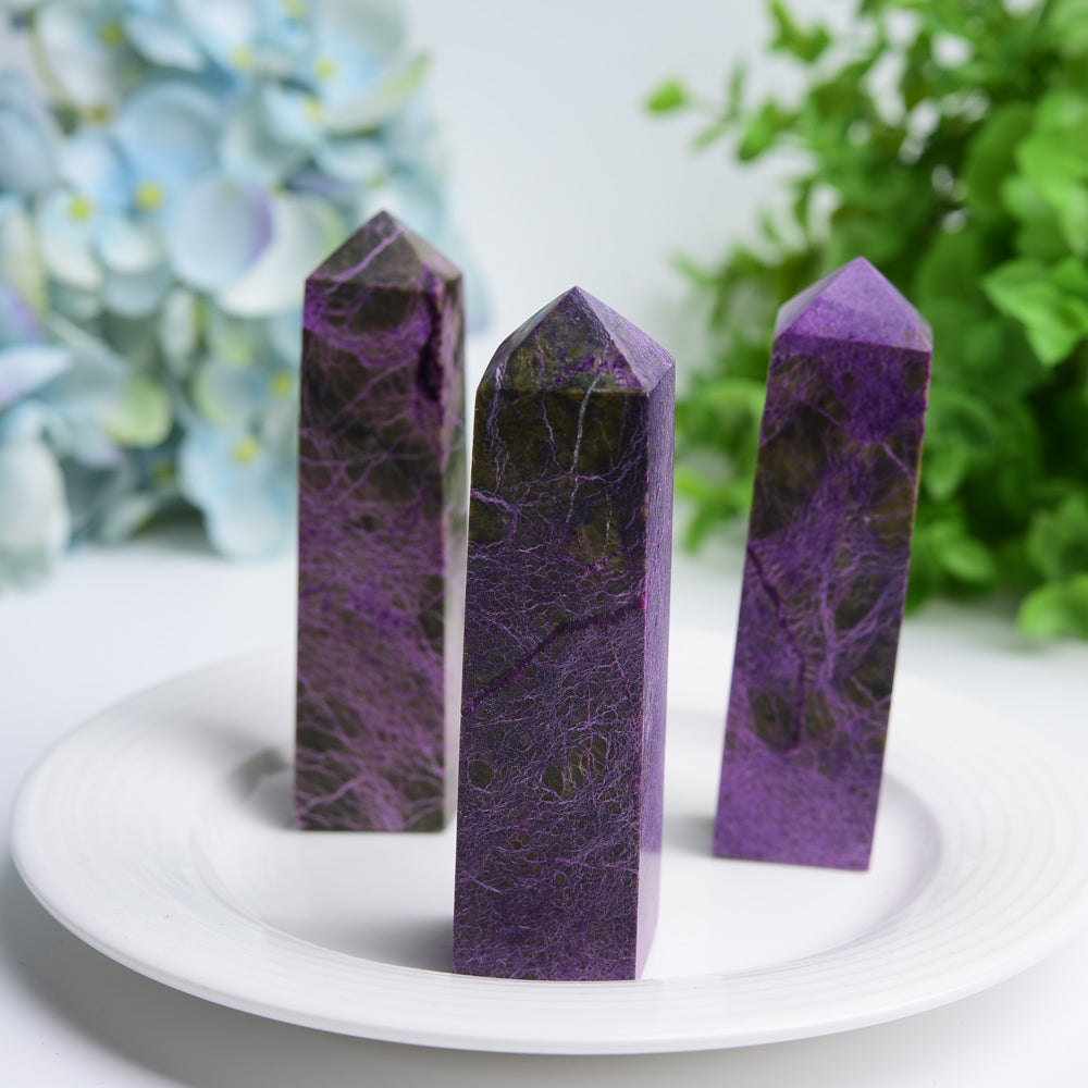 2.5"-4.0" Charoite Crystal Tower Bulk Wholesale