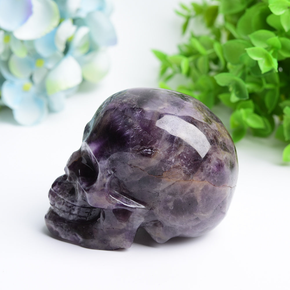 3.2" Dream Amethyst Skull Crystal Carving Bulk Wholesale